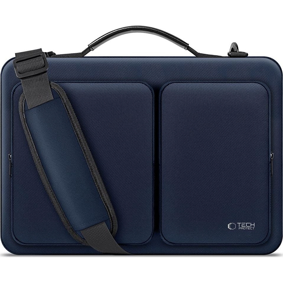 Image of Torba na laptopa 13-14" na ramię, Tech-Protect Defender Bag, granatowa