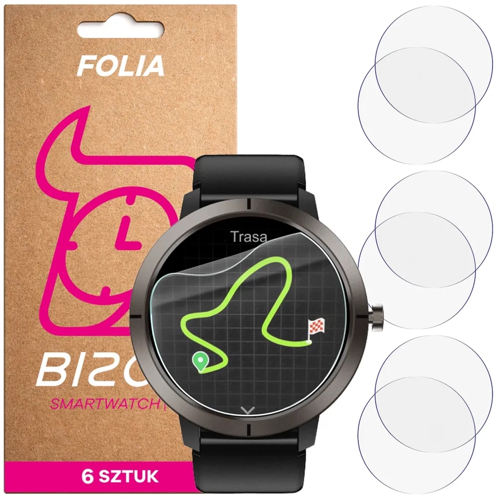 Folia ochronna na ekran zegarka Bizon Watch Film HydroFlex do Nexano NX76 / DM76, 6 sztuk