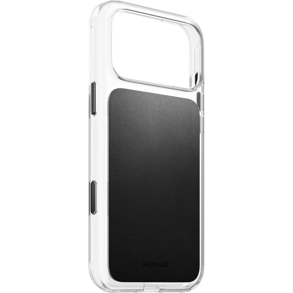 Etui z naturalnej skóry Nomad Clear Leather Case Horween Series do MagSafe do iPhone 18 Pro Max / 17 Pro Max, przezroczysto-czarne
