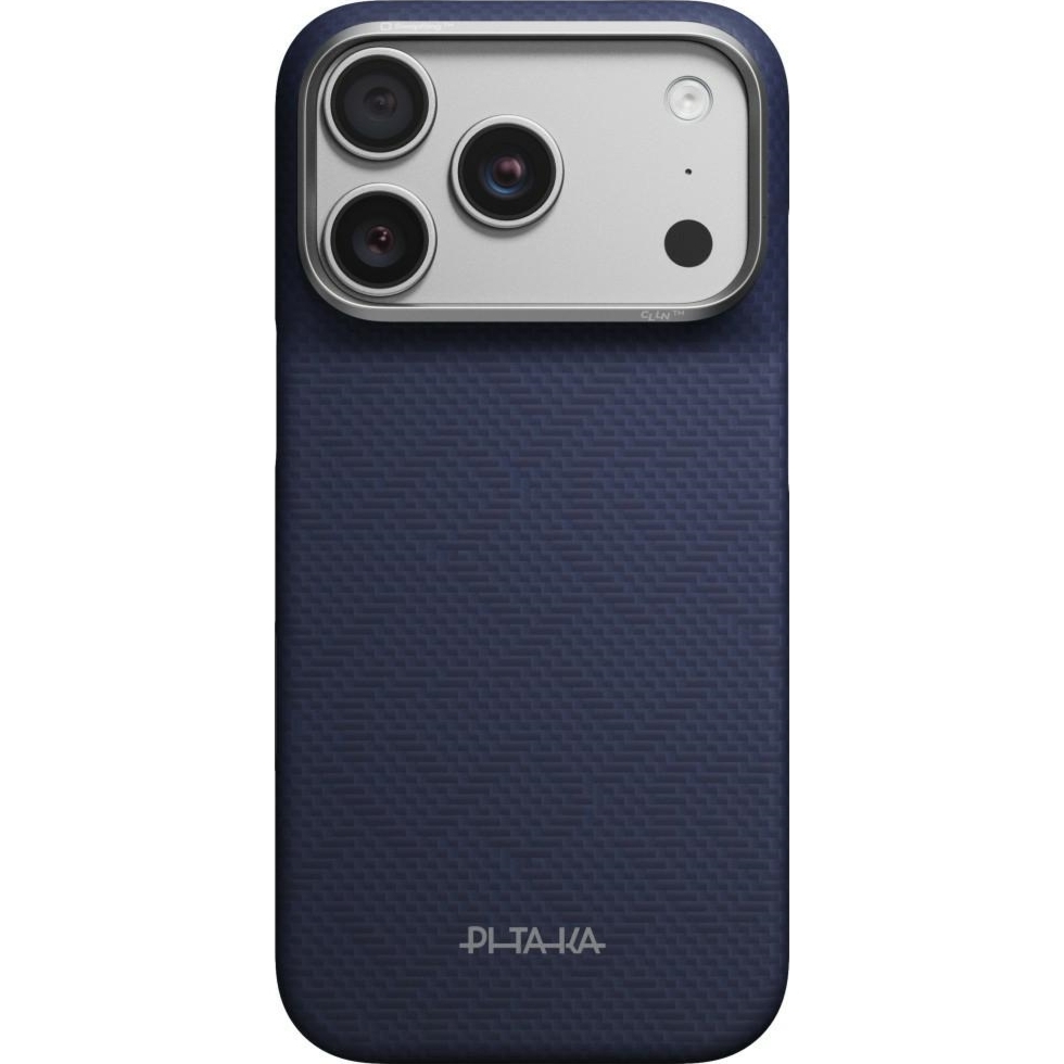 Etui aramidowe Pitaka Edge Ultra-Slim Case PitaTap do MagSafe, do iPhone 18 Pro Max / 17 Pro Max, niebieskie z monogramem