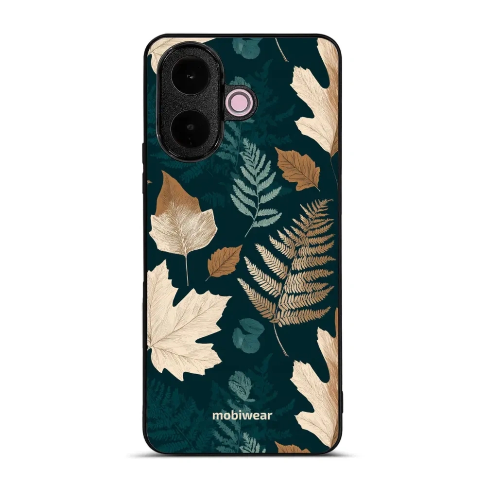 Etui ochronne do vivo V60 Lite 5G, Mobiwear Glossy Case, zielnik z liści i paproci
