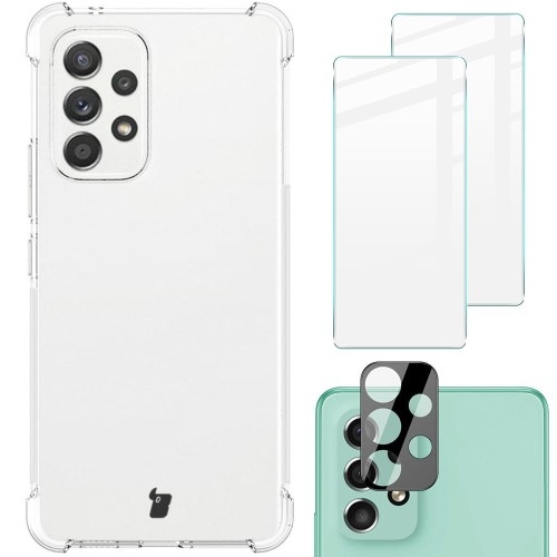 Image of Etui + 2x szkło + obiektyw Bizon Case Clear Pack do Galaxy A73 5G, przezroczyste