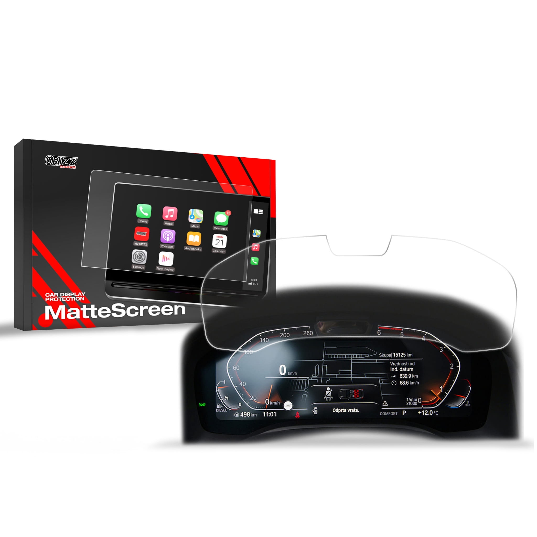 Image of Folia matowa Grizz Protector do BMW M3 G80 Live Cockpit Sensor 12,3" (2019-2023)