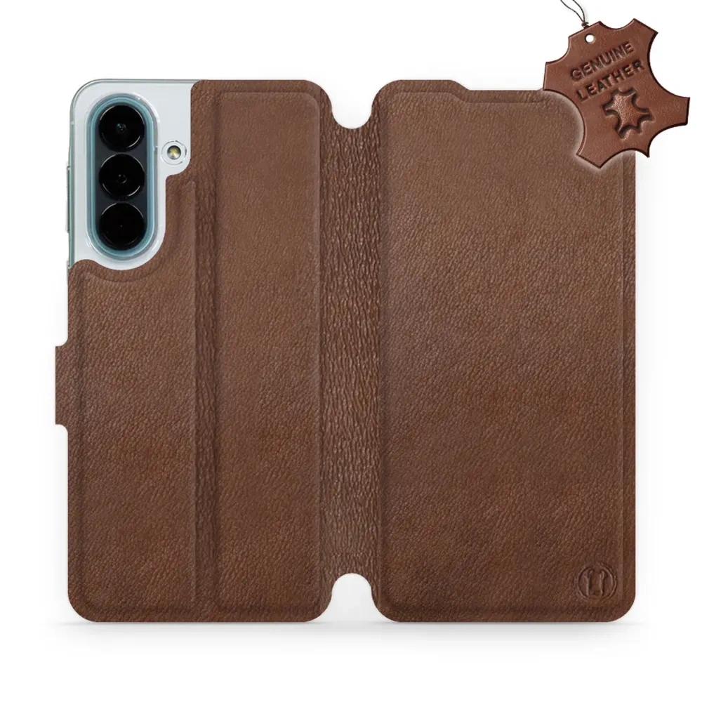 Etui z naturalnej skóry do Galaxy A27 5G, Mobiwear Leather, brązowe