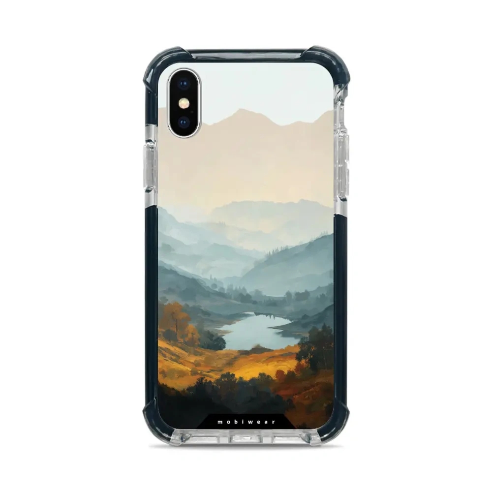 Etui ochronne do iPhone XS do MagSafe, Mobiwear Elite Bumper, jezioro w dolinie