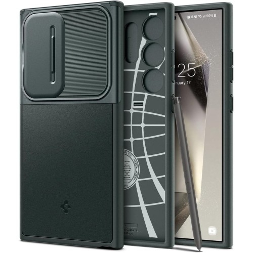 Image of Etui Spigen Optik Armor do Galaxy S24 Ultra, zielone