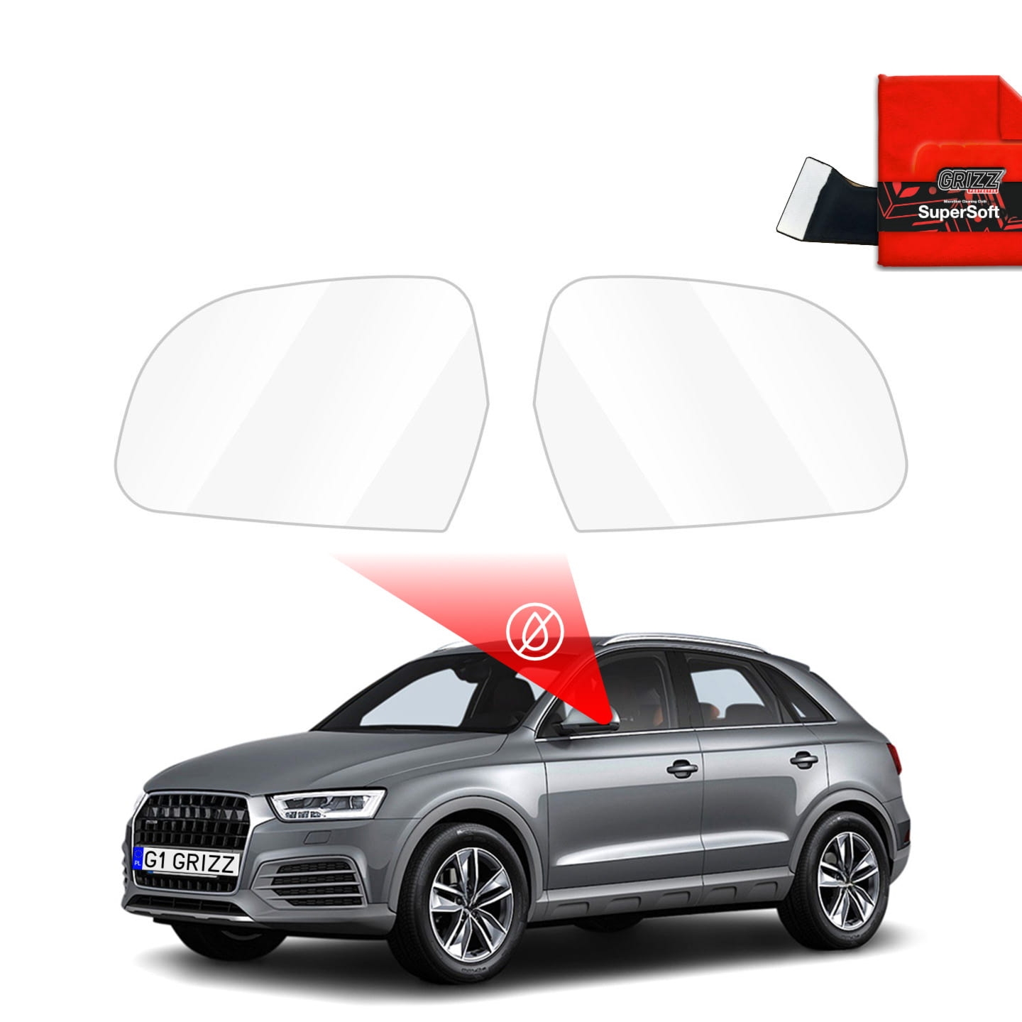 Folia przeciwdeszczowa Grizz Protector na lusterka do Audi Q3 8U (2011-2018)