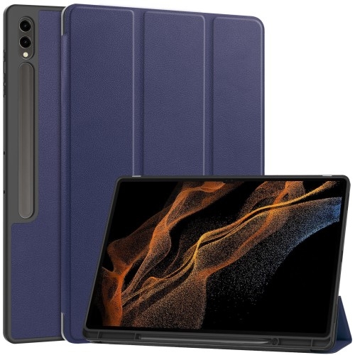 Image of Etui Bizon Case Tab Lizard do Galaxy Tab S10 Ultra / S9 Ultra, granatowe