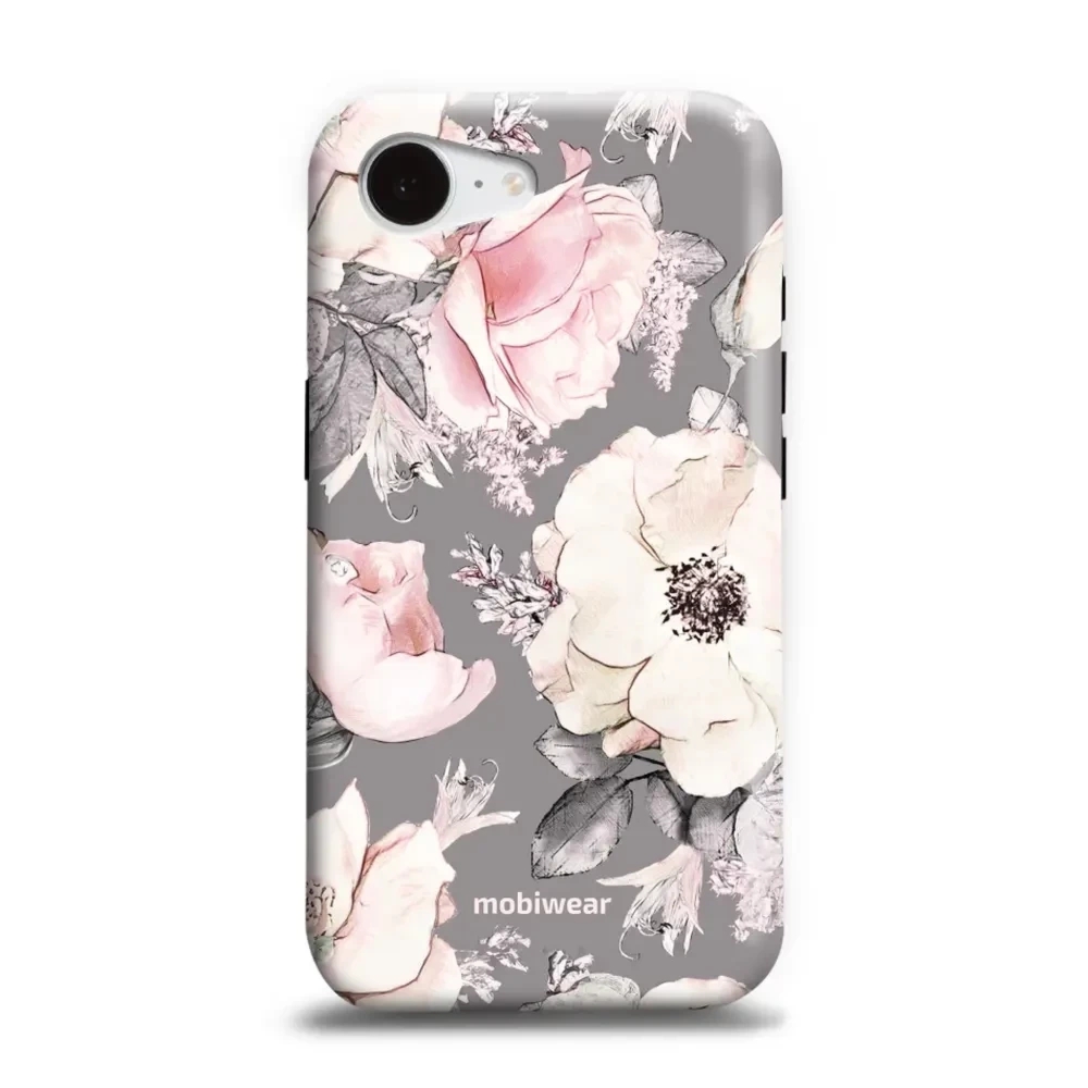 Etui ochronne do iPhone 17e / 16e, Mobiwear Elite Pro, różowo-kwieciste