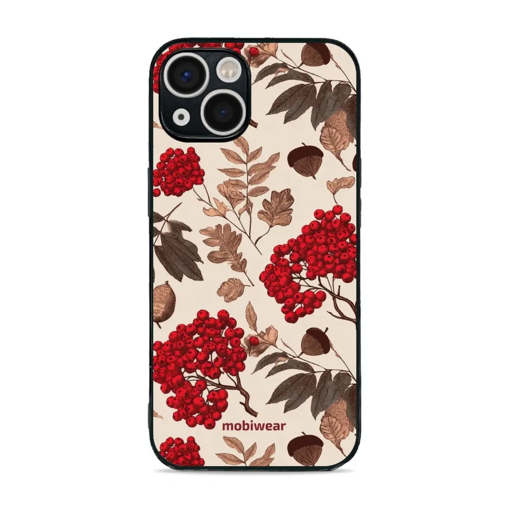 Etui ochronne do iPhone 13, Mobiwear Glossy Case, jarzębina na ecru