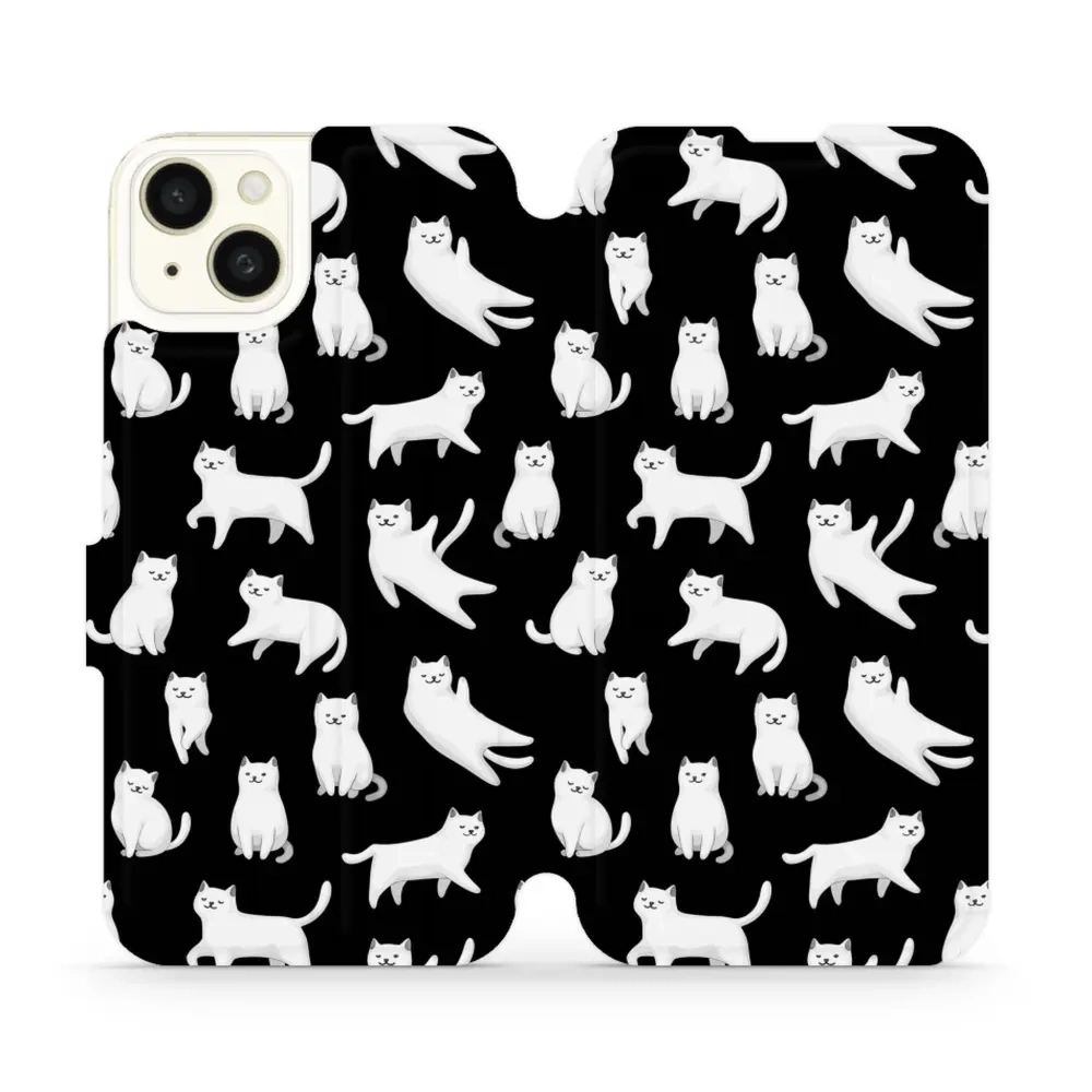 Etui z klapką do iPhone 15 Plus, Mobiwear Book, kotki luna