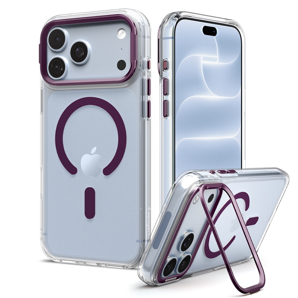 Etui Spigen Ultra Hybrid Optik S Mag do MagSafe do iPhone 18 Pro Max / 17 Pro Max, przezroczysto-fioletowe