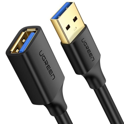 Image of Kabel przejściówka Ugreen USB 3.0 (żeński) - USB 3.0 (męski), przedłużacz 5 Gbps, 1,5m, czarny