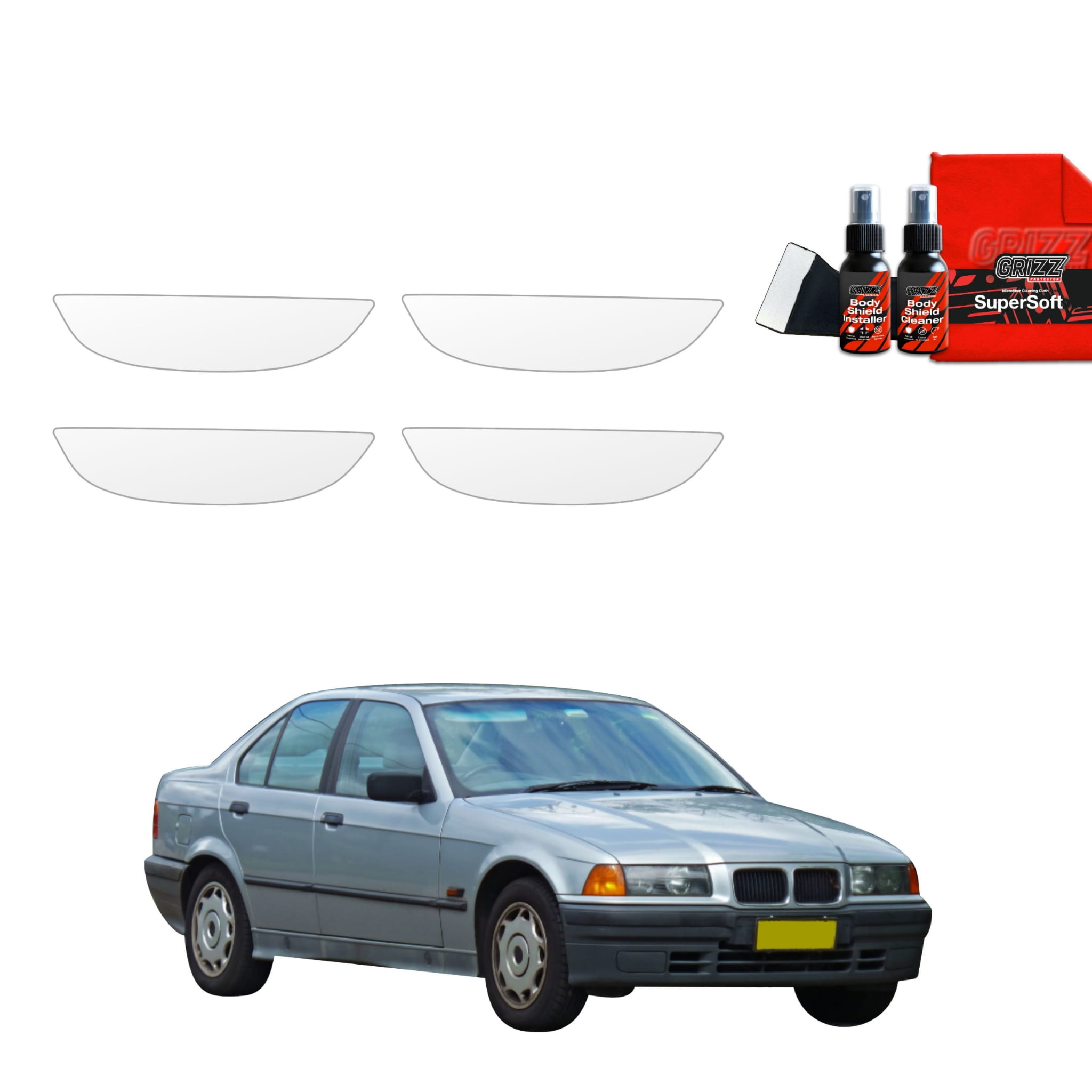 4w1 Folia ochronna pod klamki Grizz Protector do BMW 3 E36 Sedan (1990-1999)