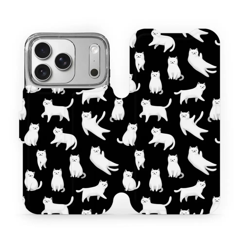 Etui z klapką do iPhone 17 Pro, Mobiwear Book, kotki luna