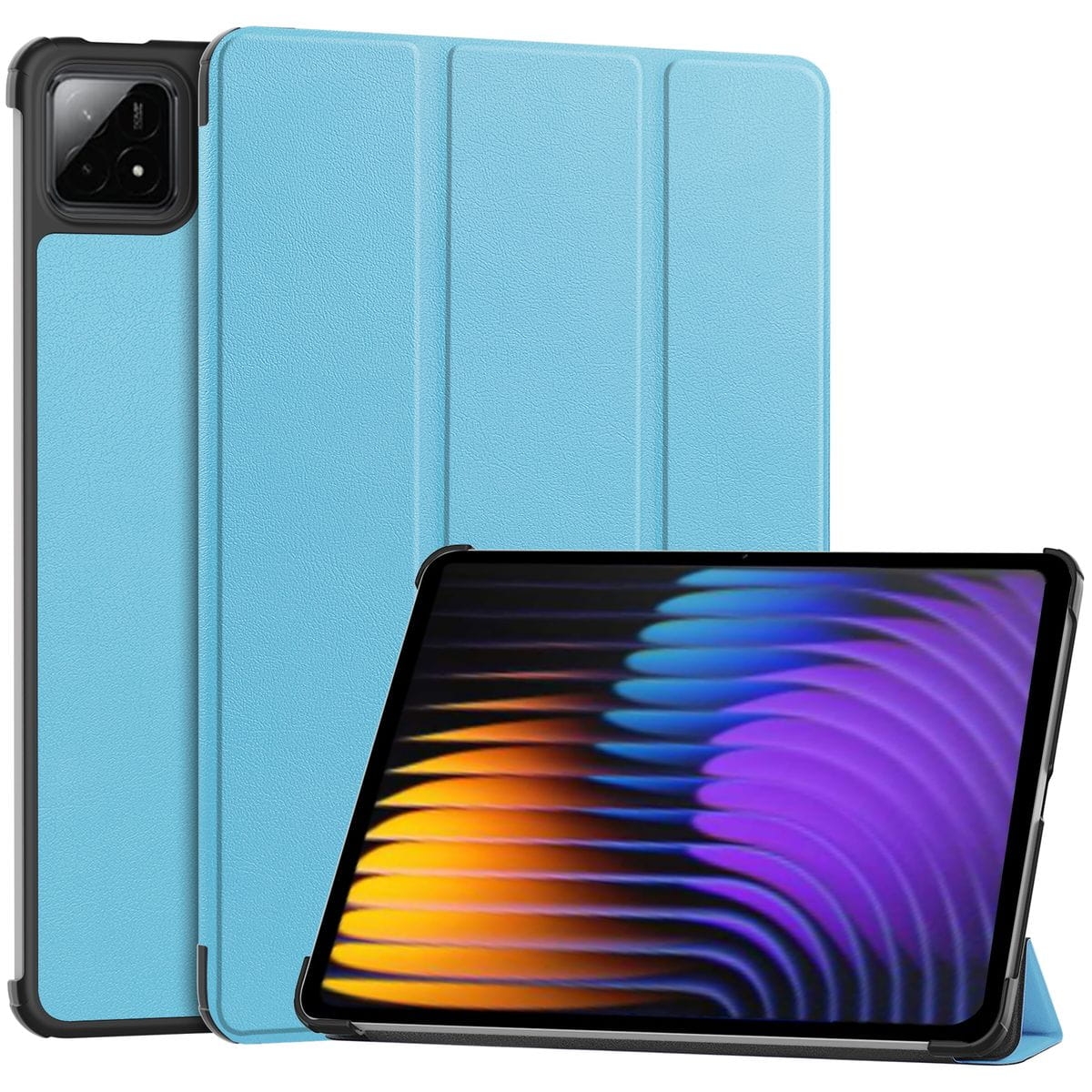 Image of Etui z klapką Bizon Case Tab Croc do Xiaomi Pad 7 / 7 Pro, błękitne