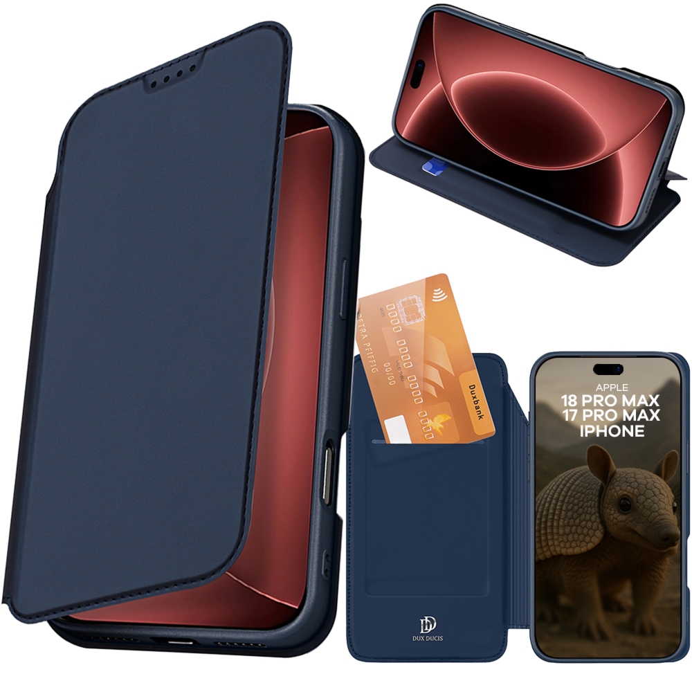 Etui z klapką Dux Ducis Skin Pro do iPhone 18 Pro Max / 17 Pro Max, granatowe