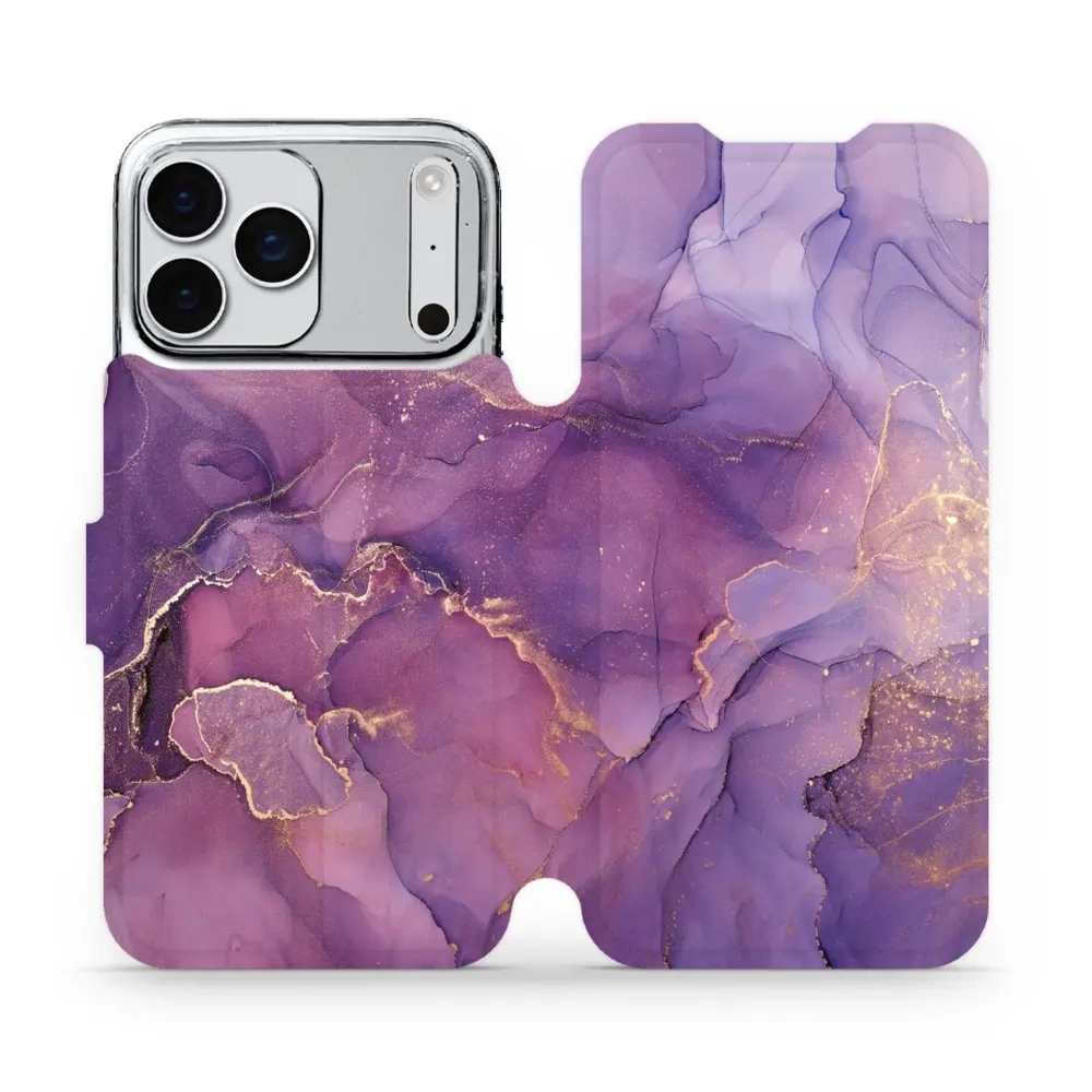Etui z klapką do iPhone 17 Pro Max, Mobiwear Book, fioletowe