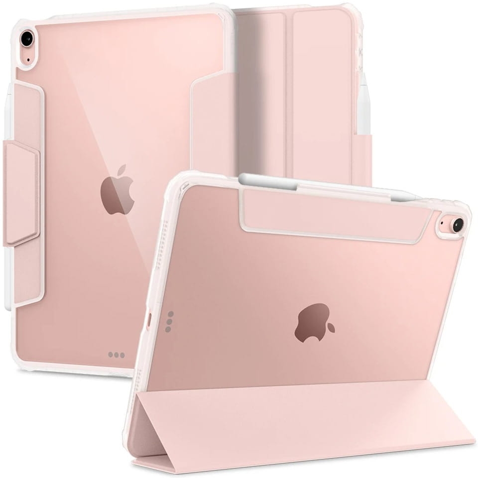 OUTLET: Etui do iPad Air 11″ / 10.9″ 2020-2026, Spigen Ultra Hybrid Pro, przezroczyste / różowe