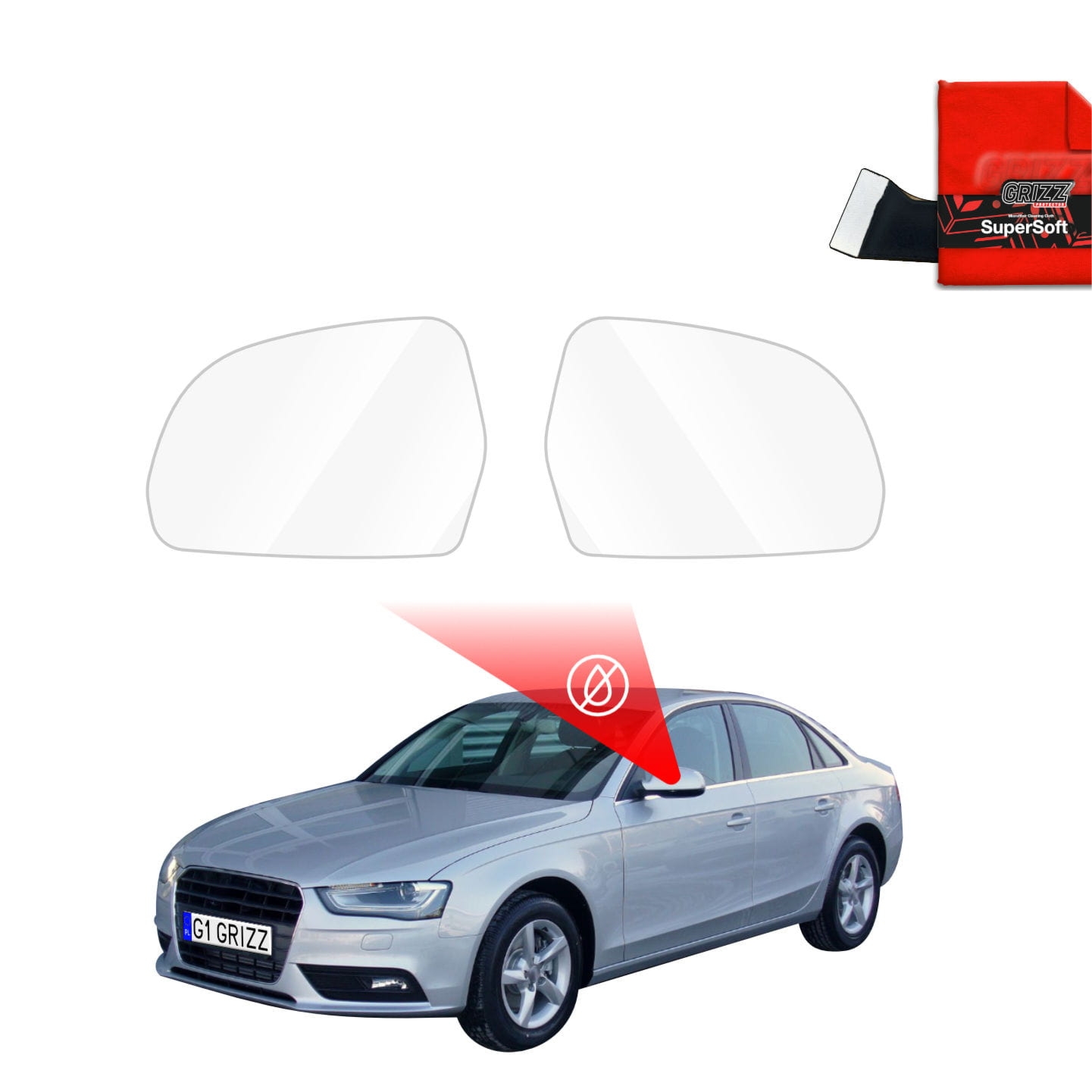 Folia przeciwdeszczowa Grizz Protector na lusterka do Audi A4 B8 Sedan Facelifting (2011-2015)