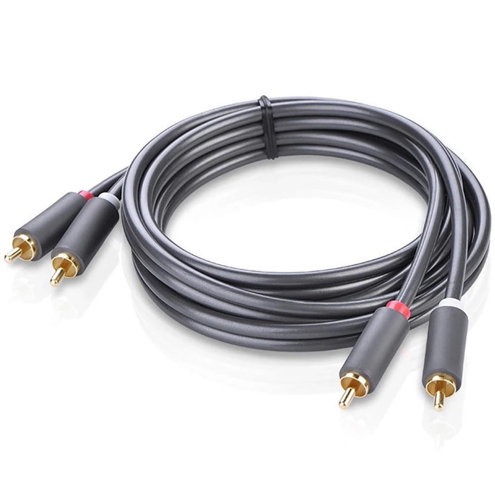 Kabel audio Ugreen AV104  2RCA do 2RCA  (typ męski), 2m, ciemnoszary