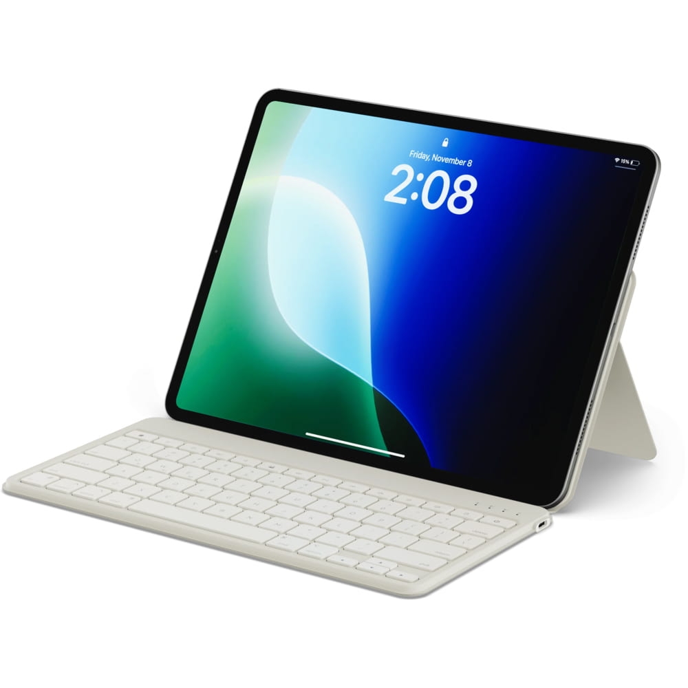 OUTLET: Uniwersalna klawiatura Bluetooth 5.1 z podstawką, Satechi OnTheGo Keyboard, kabel USB-C, beżowa