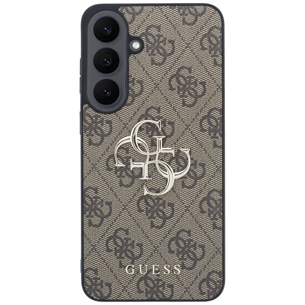OUTLET: Etui Guess Leather 4G Metal Logo do Galaxy S26 FE, brązowe