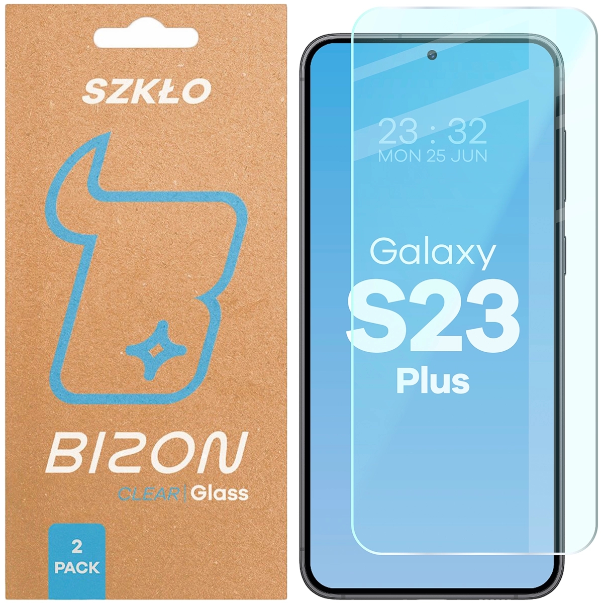 Szkło hartowane Bizon Glass Clear Duo do Galaxy S23 Plus, 2 sztuki