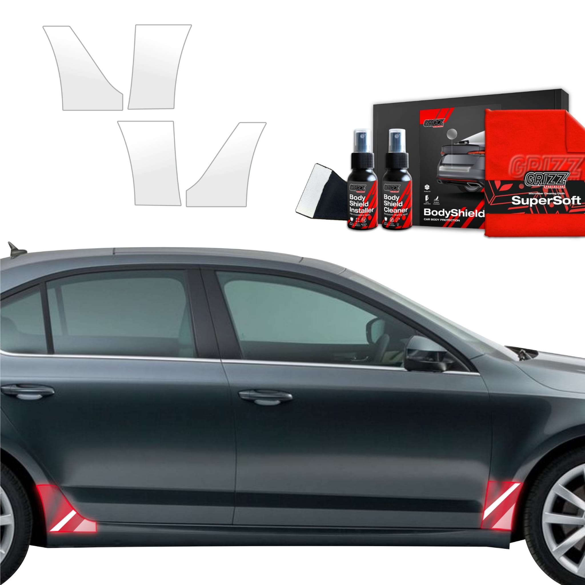 4w1 Folia ochronna na nadkola Grizz Protector do Skoda Octavia 3 (2017-2020)