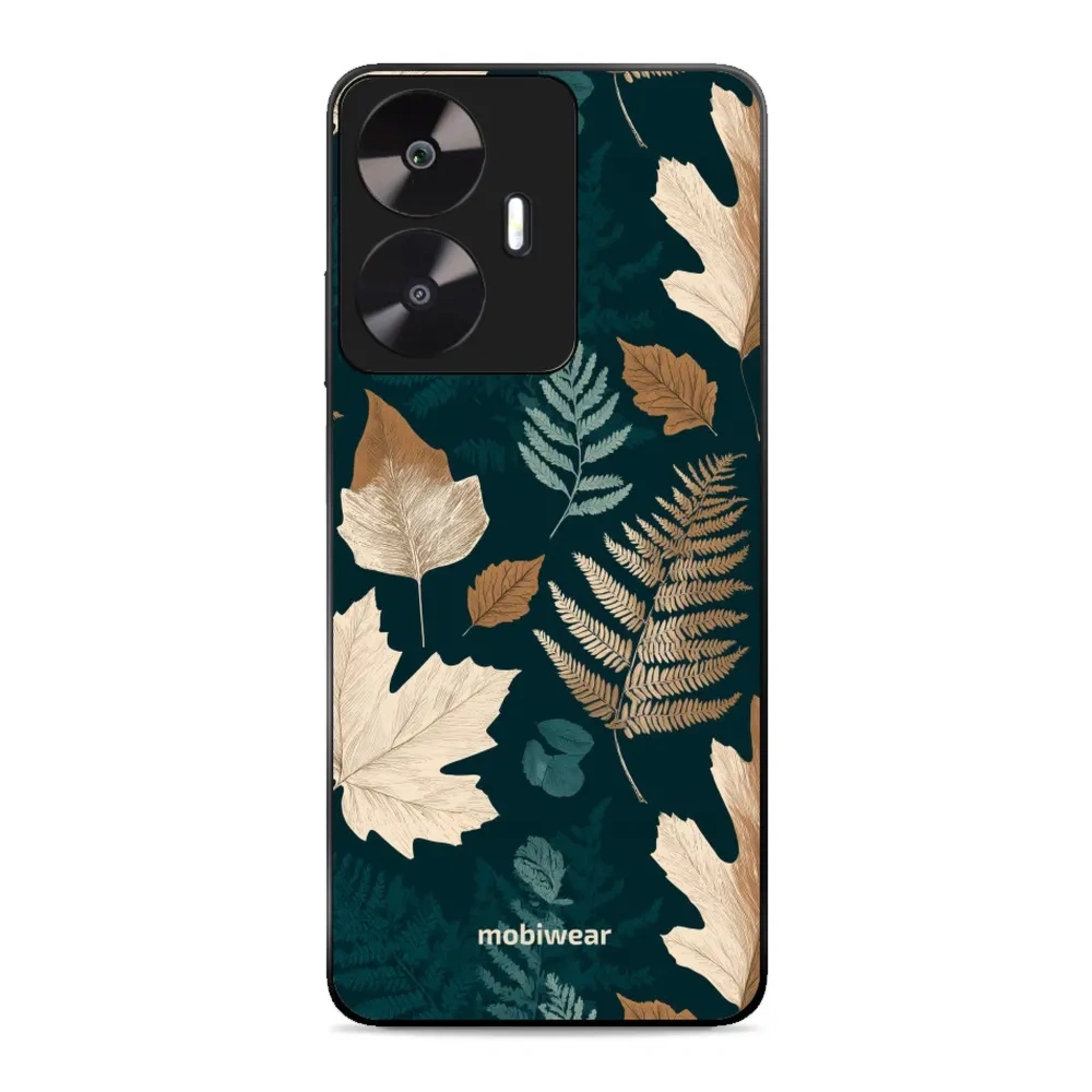 Etui ochronne do realme C55, Mobiwear Glossy Case, zielnik z liści i paproci
