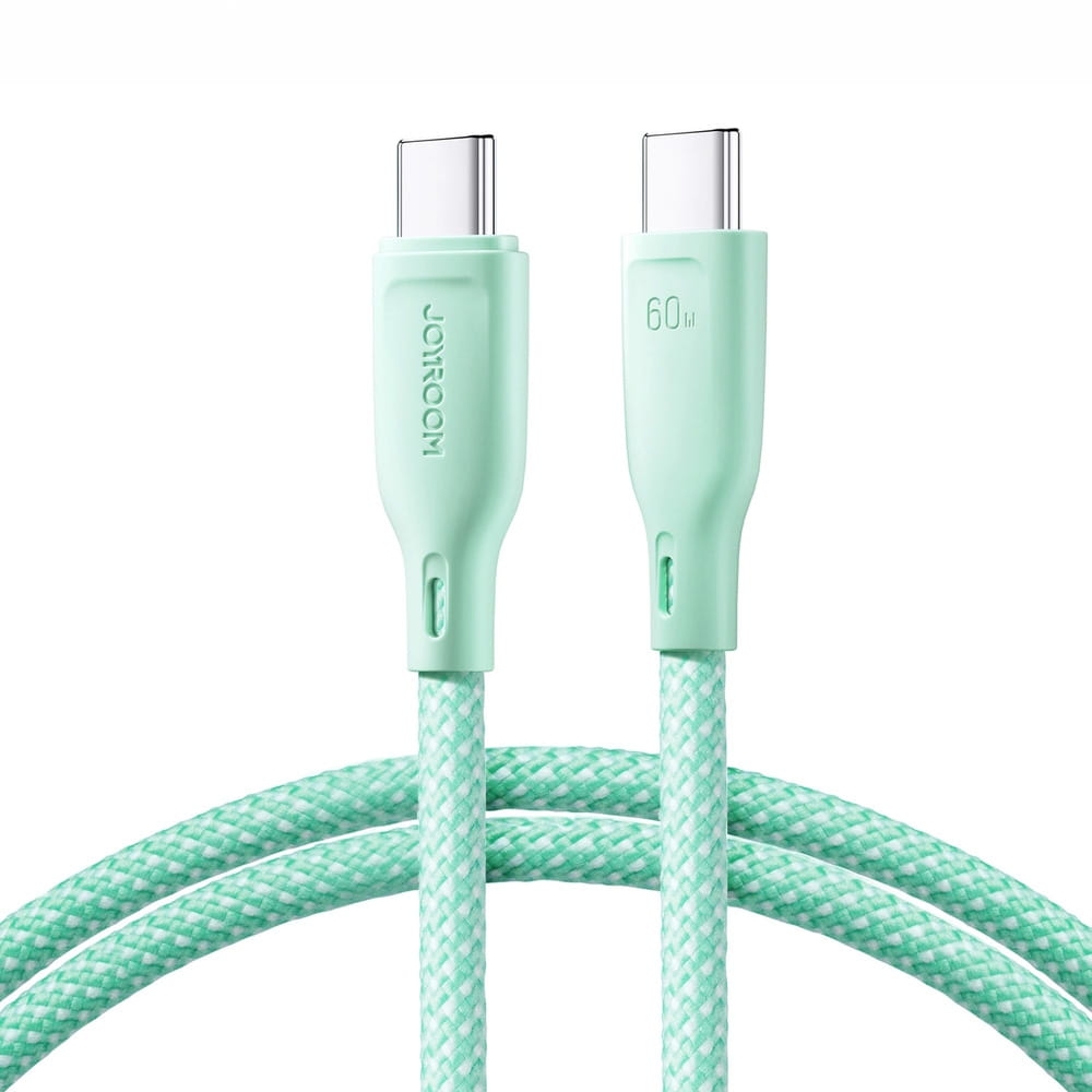 Image of Kabel do ładowania / transmisji danych Joyroom Multi-Color USB-C do USB-C, 60W, 1m, zielony