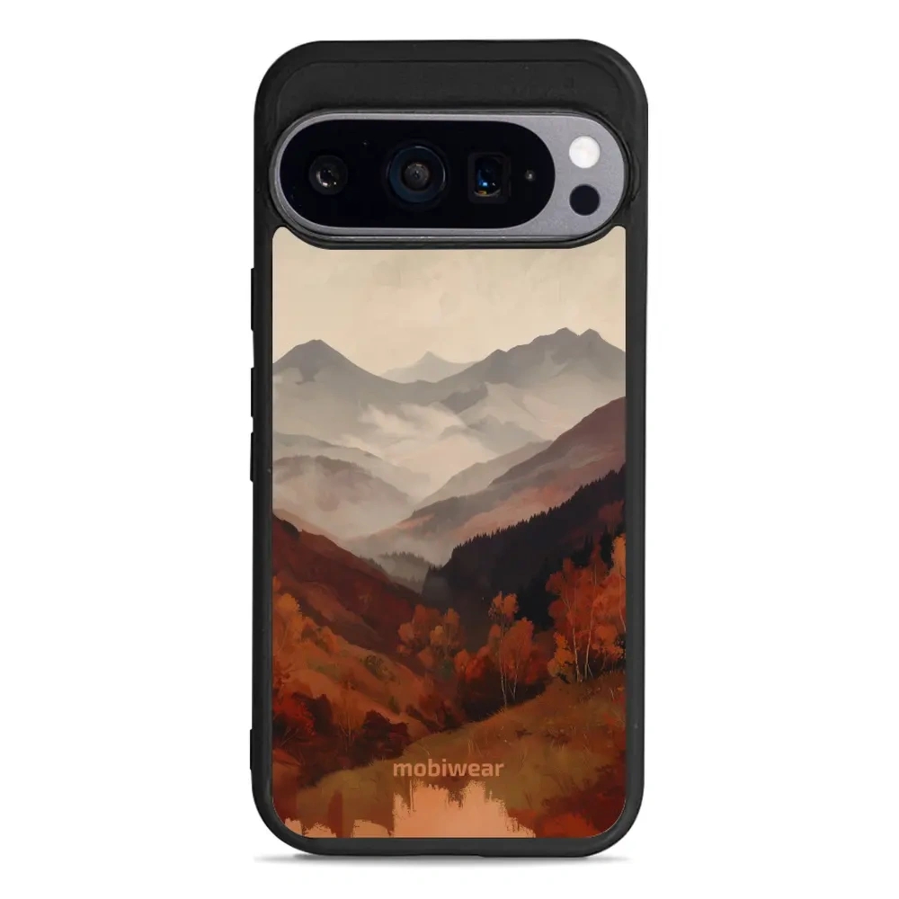 Etui ochronne do Google Pixel 9, Mobiwear Glossy Case, mglista dolina w górach
