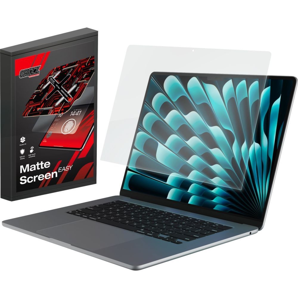 Folia matowa na ekran Grizz MateScreen Easy do MacBook Air 15″ M5 2026 z ramką aplikacyjną