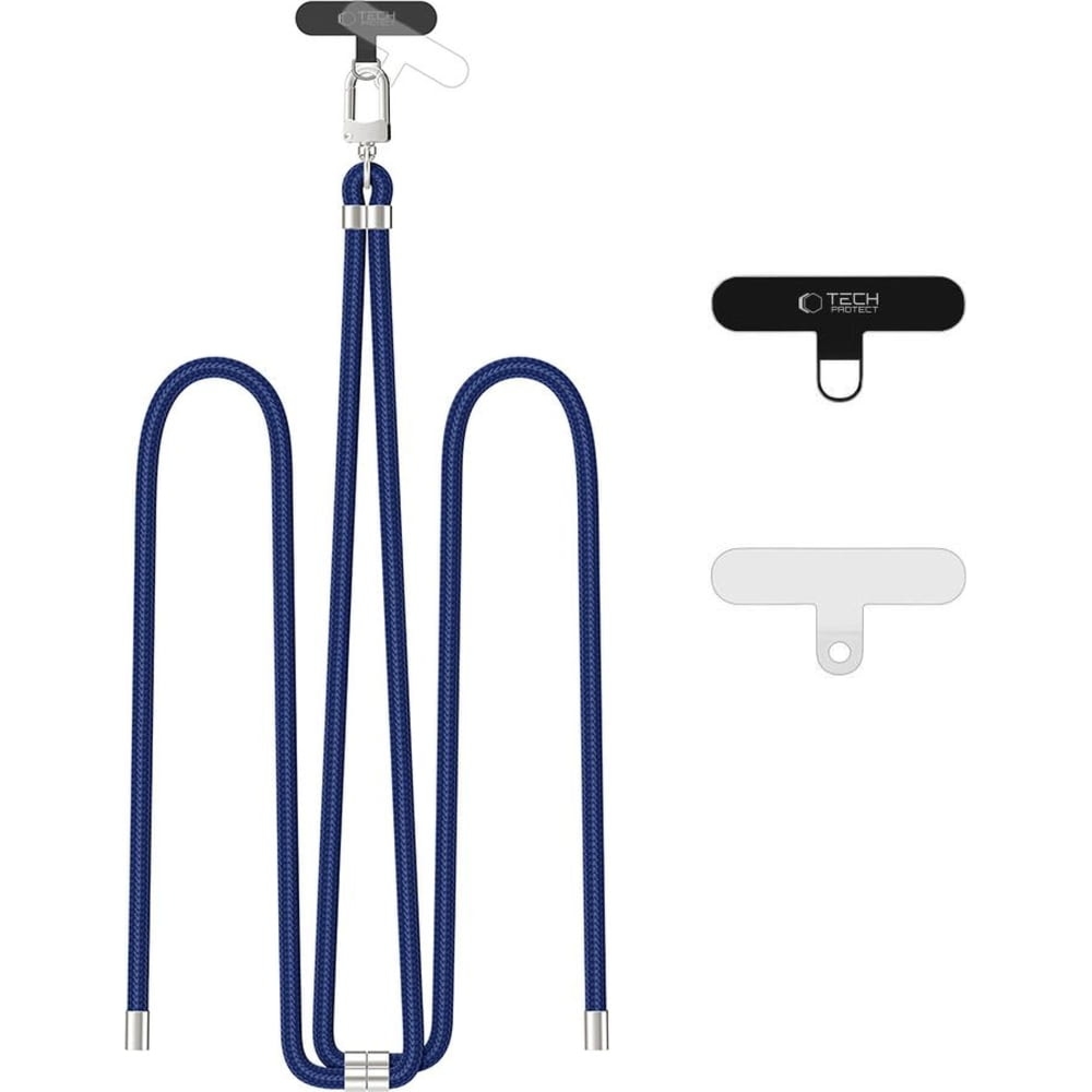 Smyczka na nadgarstek / ramię do telefonu Tech-Protect C7S Rope Wrist Strap, niebieska ze srebrnymi elementami