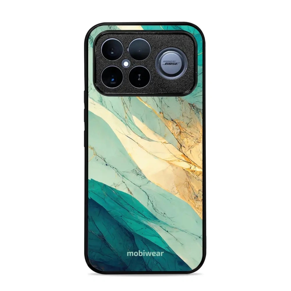 Etui ochronne do Xiaomi POCO F8 Ultra, Mobiwear Glossy Case, turkusowy marmur