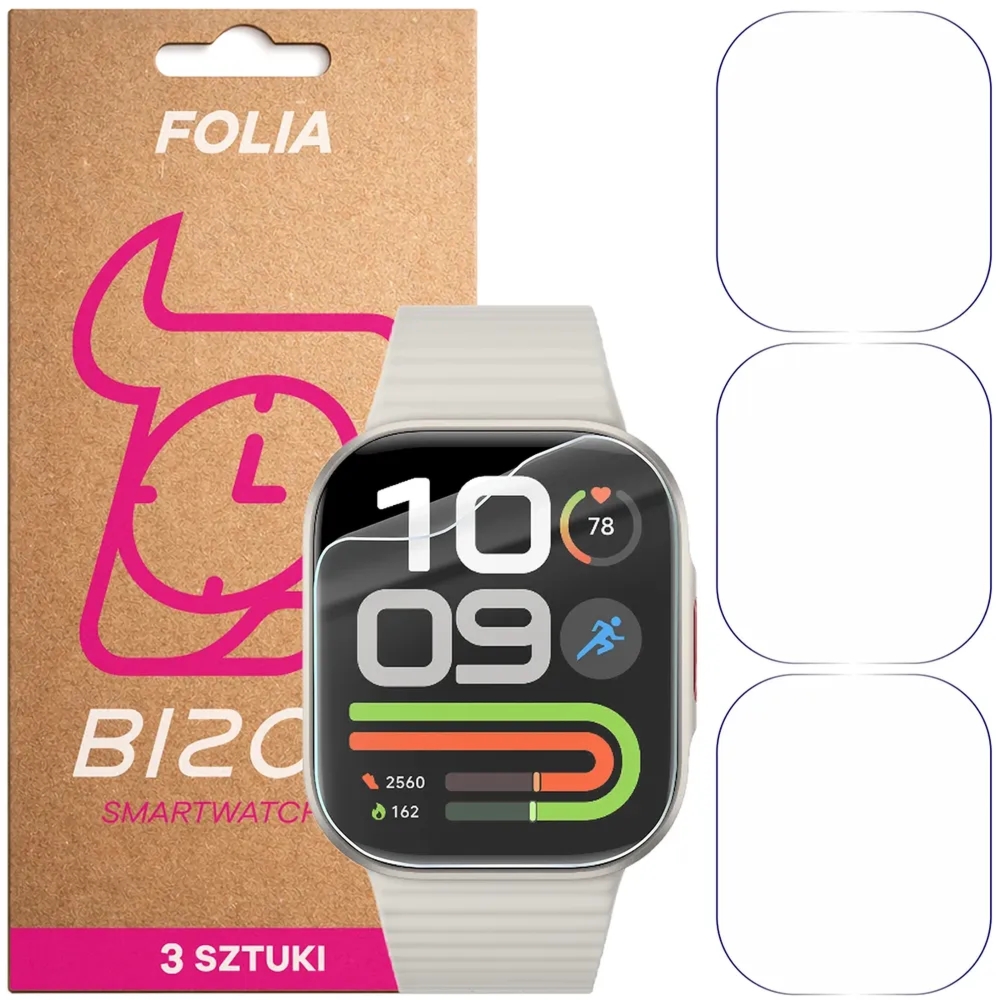 Folia ochronna na ekran zegarka Bizon Watch Film HydroFlex do Xiaomi Redmi Watch 6 Lite, 3 sztuki