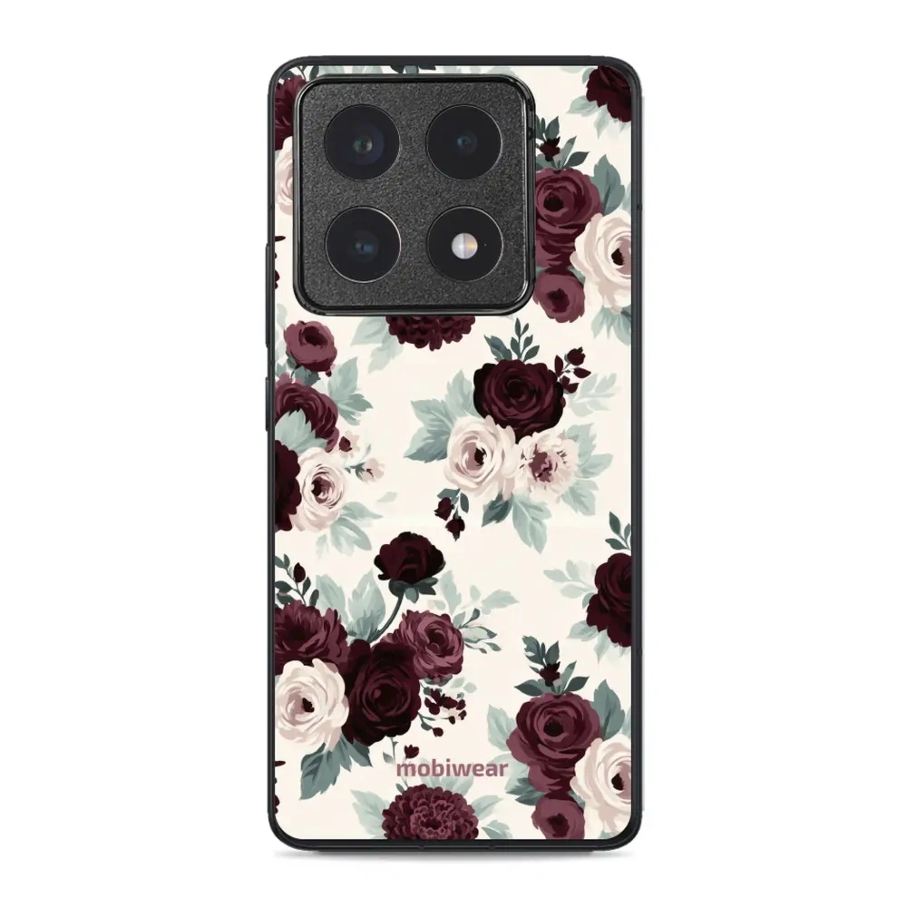 Etui ochronne do Xiaomi 14T Pro, Mobiwear Glossy Case, róże z szałwią na kremie