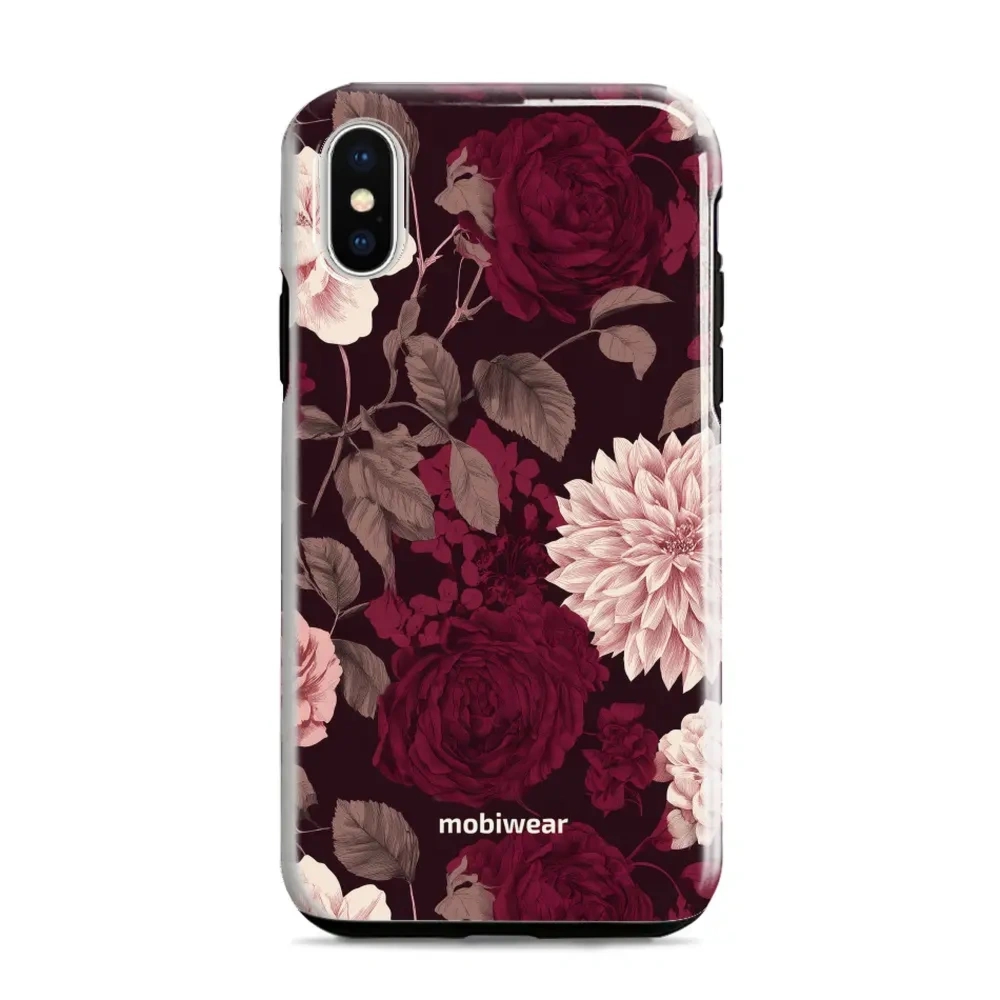 Etui ochronne do iPhone XR, Mobiwear Elite Pro, wino i dalie