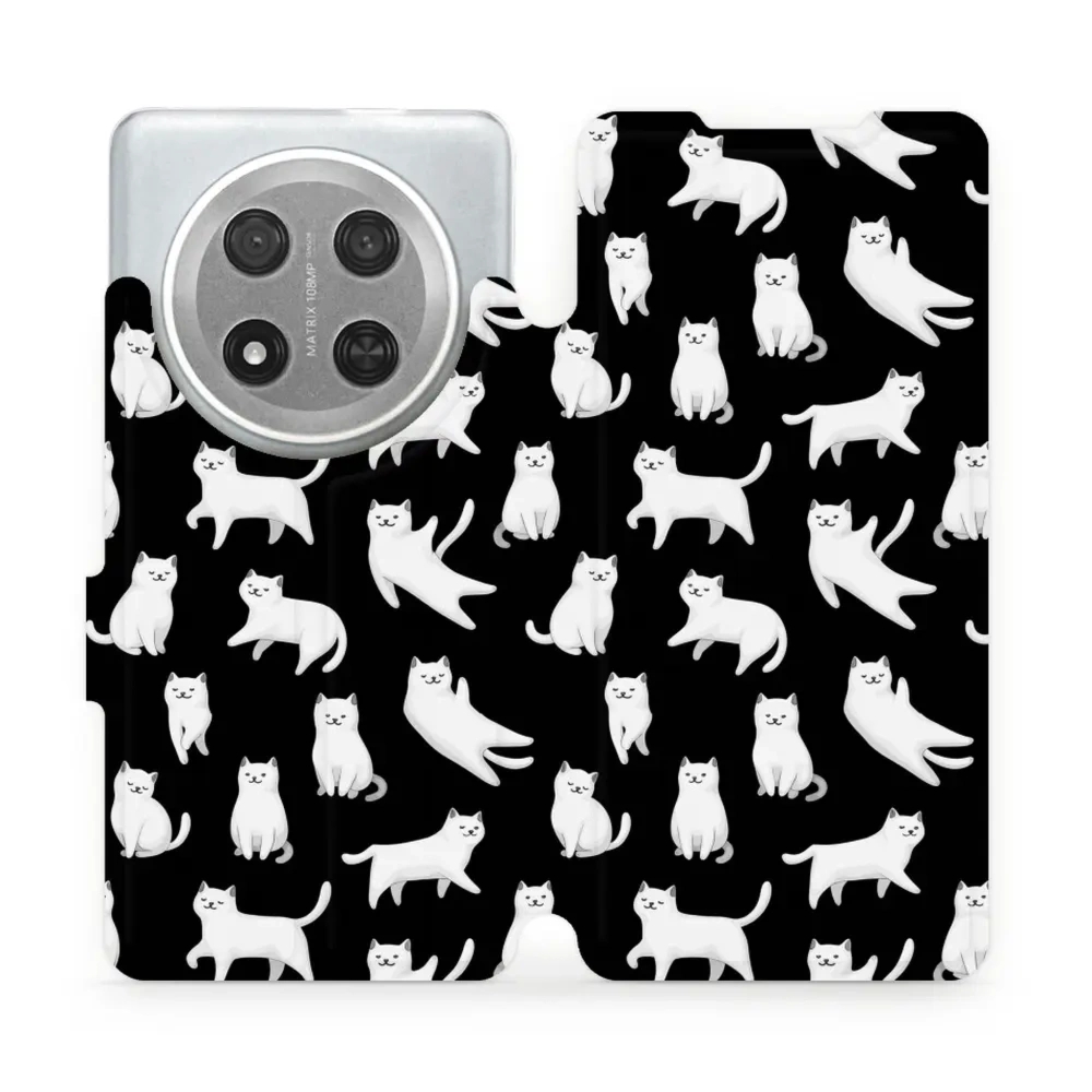 Etui z klapką do Honor Magic7 Lite, Mobiwear Book, kotki luna