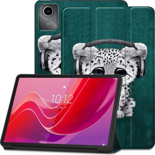 Image of Etui Tech-Protect SmartCase do Lenovo Tab M11 1 gen., ciemnozielone wzorzyste