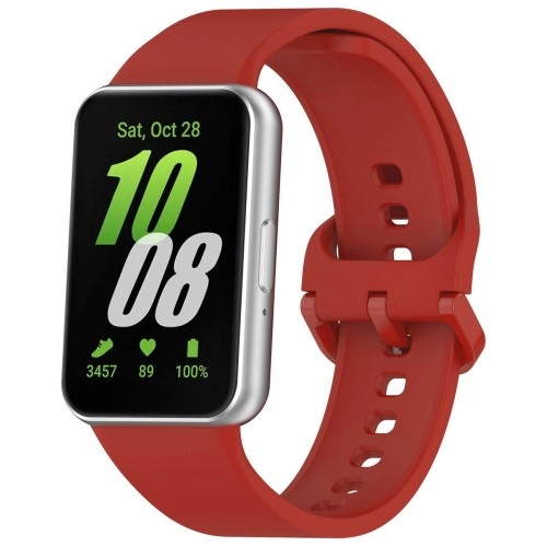 Image of Pasek Bizon Strap Watch Silicone do Galaxy Fit 3, czerwony