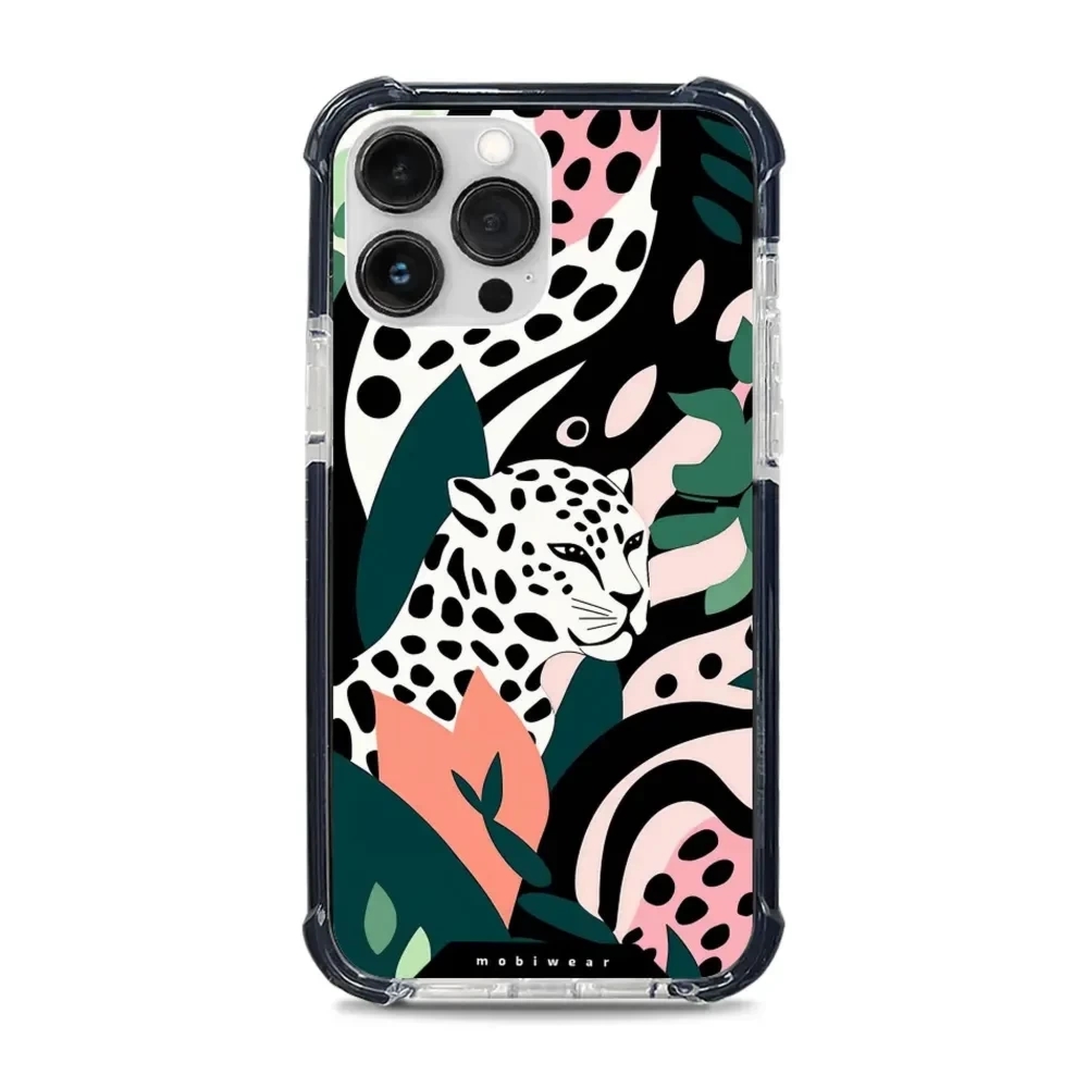 Etui ochronne do iPhone 13 Pro Max do MagSafe, Mobiwear Elite Bumper, tropikalny gepard