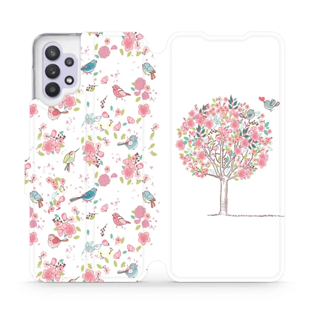 Etui z klapką do Galaxy A32 5G, Mobiwear Book, różowy gaj