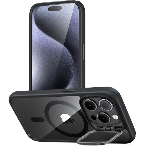 Image of Etui ESR Classic Kickstand do iPhone 15 Pro Max, przezroczysto-czarne