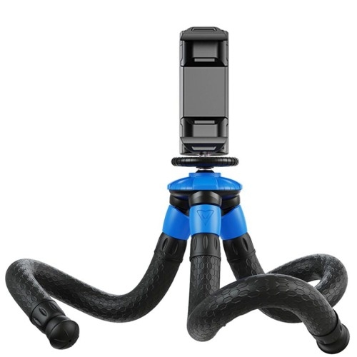 Image of Uchwyt / stojak Apexel Flexible Tripod APL-JJ07 na telefon, kamerę, aparat, niebiesko-czarny
