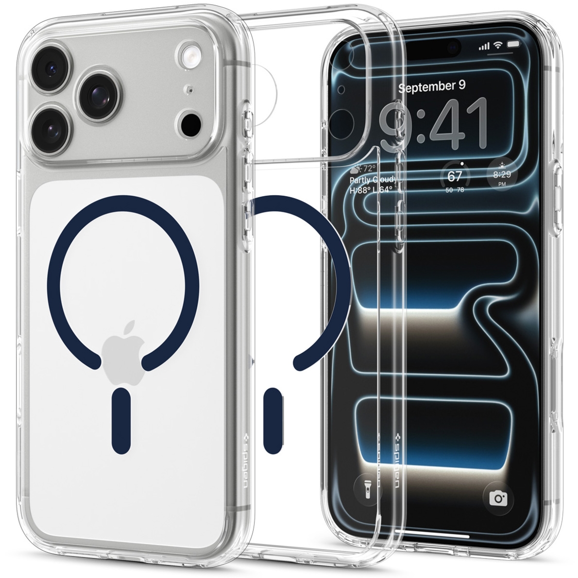 Etui Spigen Ultra Hybrid Mag do MagSafe do iPhone 18 Pro Max / 17 Pro Max, przezroczysto-granatowe