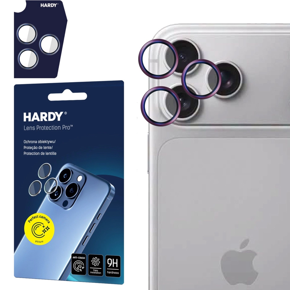 Osłona na aparat 3mk HARDY Lens Protection Pro, 1 zestaw dla iPhone 18 Pro / Max, burgundowa