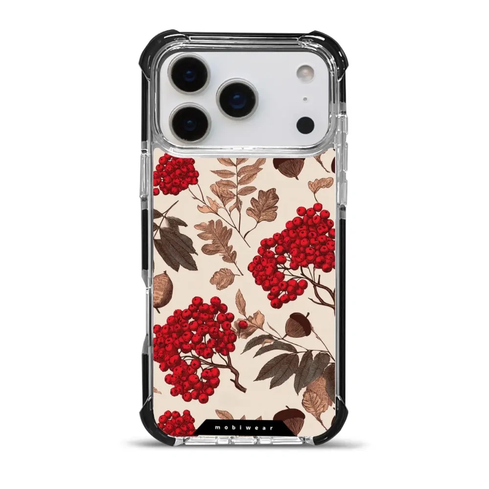Etui ochronne do iPhone 17 Pro Max do MagSafe, Mobiwear Elite Bumper, jarzębina na ecru