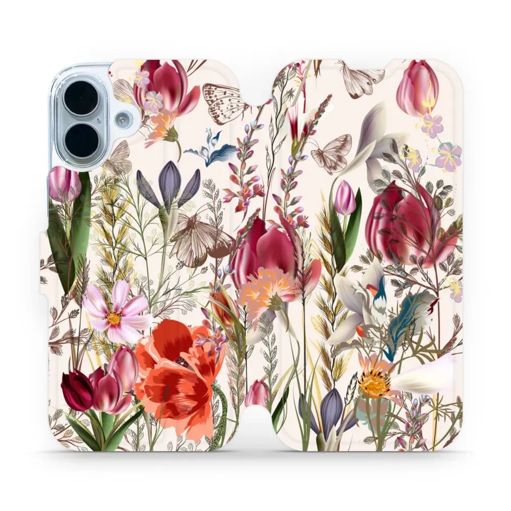 Etui z klapką do iPhone 17, Mobiwear Book, bukiet kwiatów