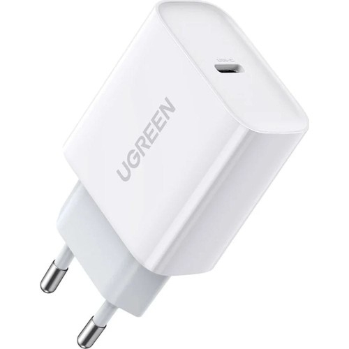 Image of Szybka ładowarka sieciowa do telefonu Ugreen 1x USB-C, PD, QC 4.0, 20W, biała